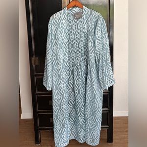 Anthropologie Sheet Sky blue duster, o/s